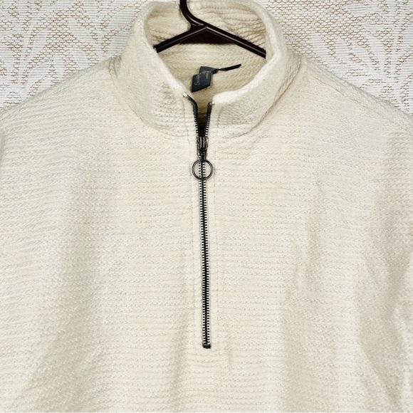 Sweaty Betty Rest Up Ivory Half-Zip Textured Long Sleeve Pullover Top - Picture 3 of 7